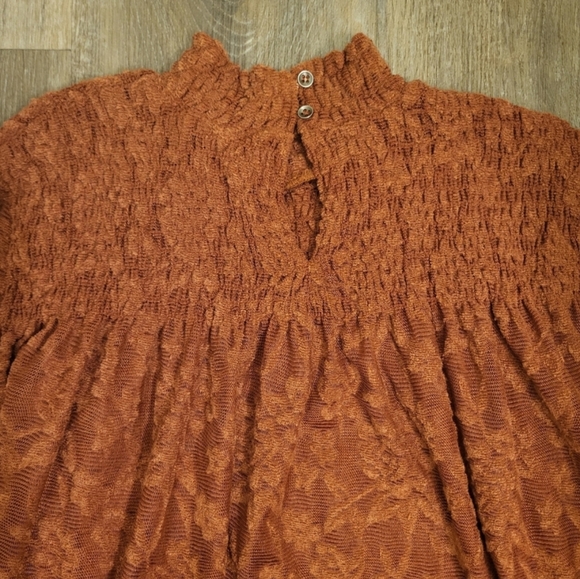 Anthropolgie Deletta Ammana Lace Peasant Blouse Floral In Rust Size Small - Picture 11 of 12